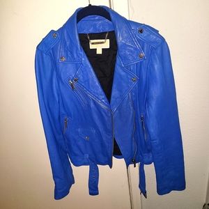Michael Kors Cobalt Blue Moto Jacket
